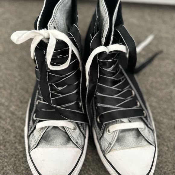 Converse All-Star Black with Silver Glitter Two-Tone Shoes - Picture 7 of 8